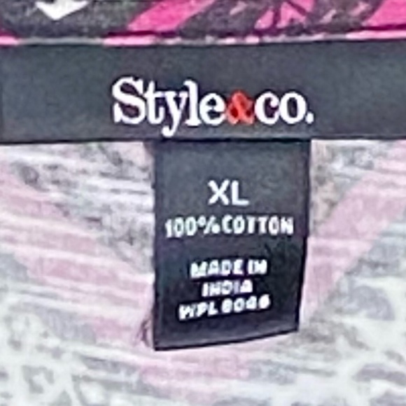 Style & Co. women’s Black,Dark red &white Sleeveless 100% Cotton Top Size XL. - Picture 2 of 6